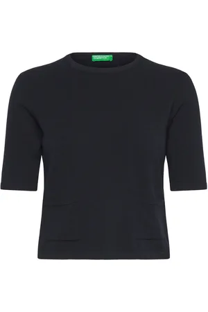 Benetton Sweater Tops Knitwear Jumpers Black