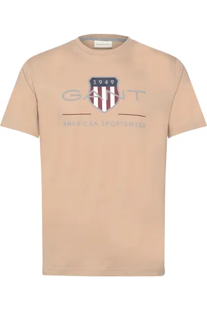 GANT Reg Archive Shield Ss T-Shirt Tops T-Kortærmet Skjorte Beige