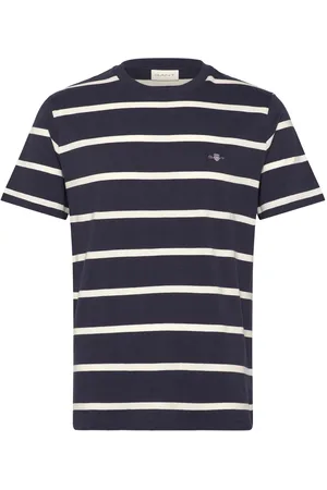 GANT Striped Ss T-Shirt Tops T-Kortærmet Skjorte Navy