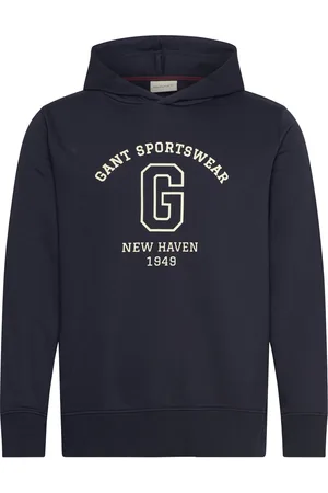 GANT Graphic Sweat Hoodie Tops Sweatshirts & Hoodies Hoodies Navy