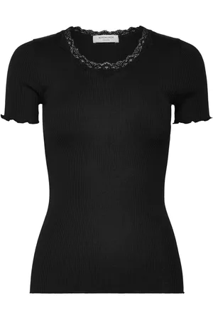 Rosemunde Rwbeatha Ss Regular O-Neck Lace T-S Tops T-shirts & Tops Short-sleeved Black