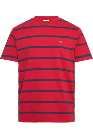 GANT Striped Ss T-Shirt Tops T-Kortærmet Skjorte Red