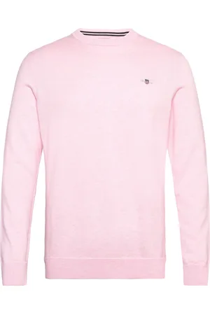 GANT Classic Cotton C-Neck Tops Knitwear Round Necks Pink