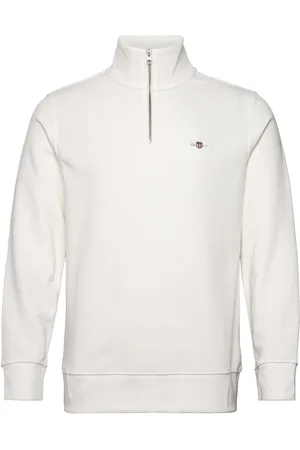 GANT Reg Shield Half Zip Sweat Tops Sweatshirts & Hoodies Sweatshirts White