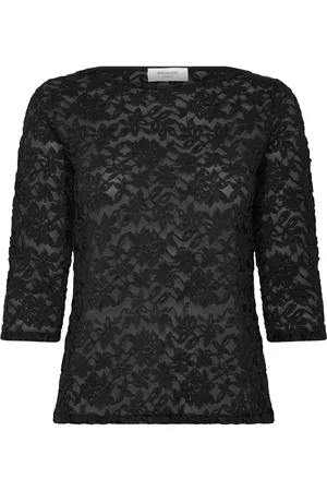 Rosemunde Rwdelicia 2/4 Boatneck T-Shirt Tops T-shirts & Tops Long-sleeved Black