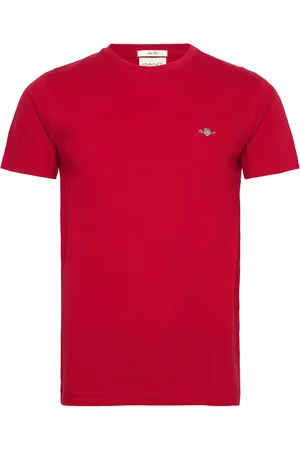 GANT Slim Pique Ss T-Shirt Tops T-Kortærmet Skjorte Red
