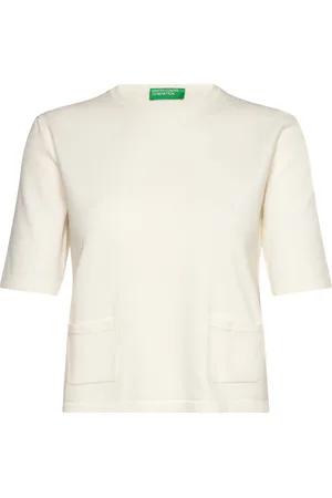 Benetton Sweater Tops Knitwear Jumpers Cream