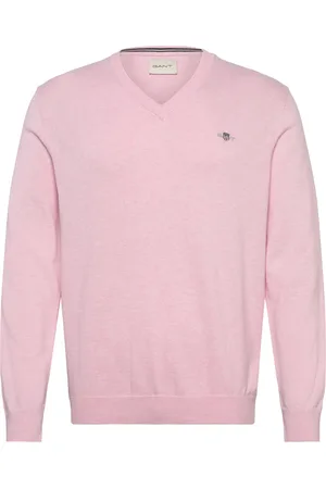 GANT Classic Cotton V-Neck Tops Knitwear V-necks Pink