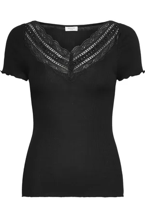 Rosemunde Rwbenita Ss Regular V-Neck T-Shirt Tops T-shirts & Tops Short-sleeved Black