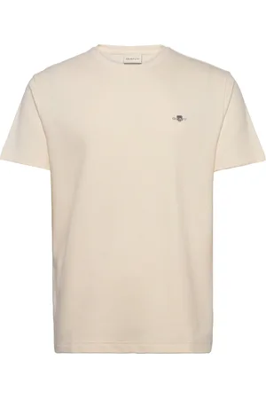 GANT Texture Ss T-Shirt Tops T-Kortærmet Skjorte Cream