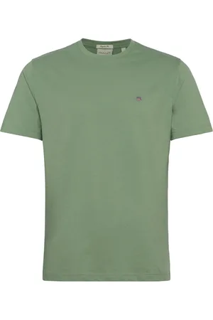GANT Reg Shield Ss T-Shirt Tops T-Kortærmet Skjorte Khaki Green