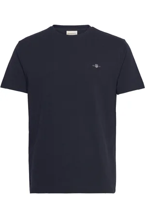 GANT Texture Ss T-Shirt Tops T-Kortærmet Skjorte Navy
