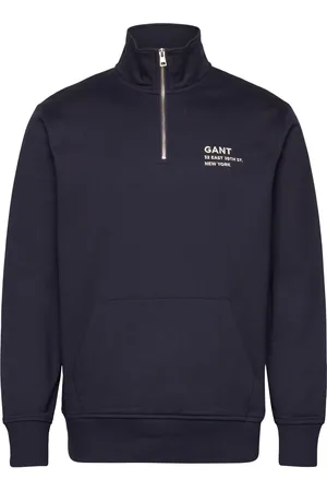 GANT Small Graphic Half Zip Sweat Tops Sweatshirts & Hoodies Sweatshirts Navy