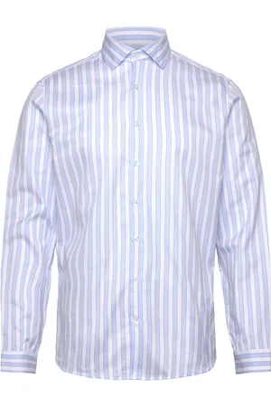 Lindbergh Striped Shirt L/S Tops Shirts Striped Shirts Blue