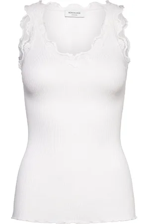 Rosemunde Rwbeatha Sl V-Neck Lace Top Tops T-shirts & Tops Sleeveless White