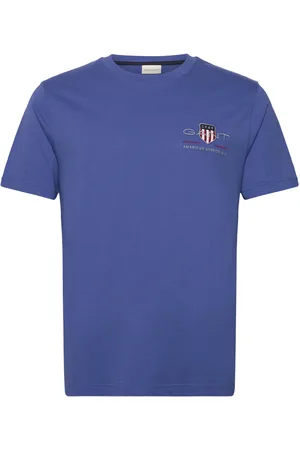 GANT Reg Archive Shield Emb Ss T-Shirt Tops T-Kortærmet Skjorte Blue