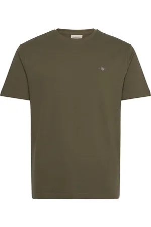 GANT Texture Ss T-Shirt Tops T-Kortærmet Skjorte Khaki Green