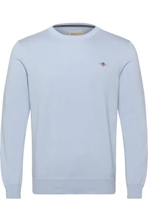 GANT Classic Cotton C-Neck Tops Knitwear Round Necks Blue