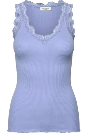 Rosemunde Rwbeatha Sl V-Neck Lace Top Tops T-shirts & Tops Sleeveless Blue