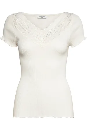 Rosemunde Rwbenita Ss Regular V-Neck T-Shirt Tops T-shirts & Tops Short-sleeved White
