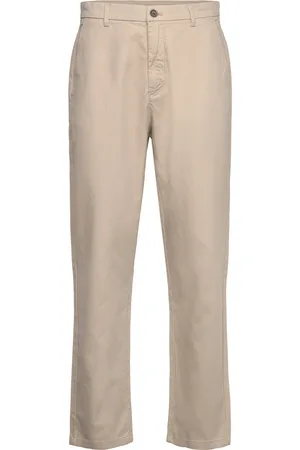 Lindbergh Wide Fit Twill Pants Bottoms Trousers Chinos Beige
