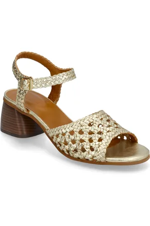 ANGULUS Sandals - Block Heels Sandal Med Hæl Gold