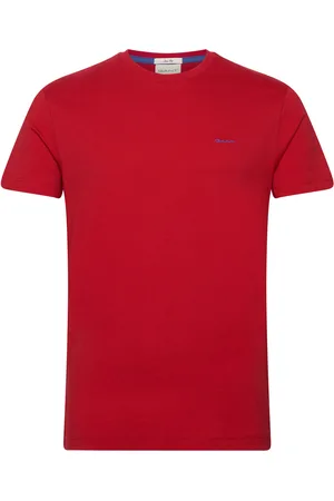 GANT Contrast Logo Ss T-Shirt Tops T-Kortærmet Skjorte Red