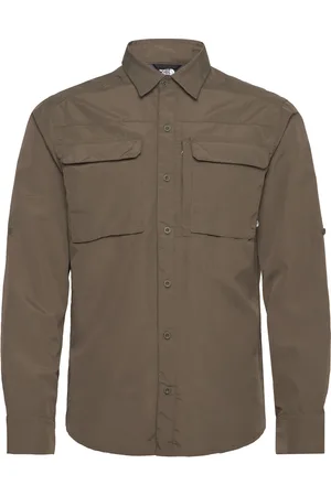 The North Face M L/S Sequoia Shirt Sport Shirts Casual Khaki Green