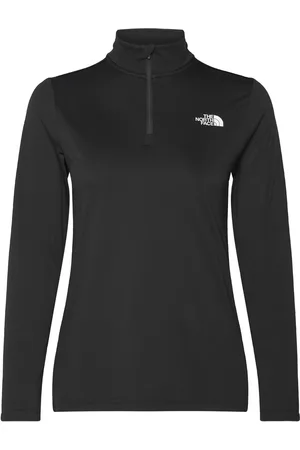 The North Face W Flex 1/4 Zip Tee Slim Sport Women Sport Clothing Sports Tops & T-shirts Sport T-Skjorte Black