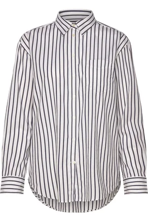 GANT Rel Classic Poplin Striped Shirt Tops Shirts Long-sleeved Navy