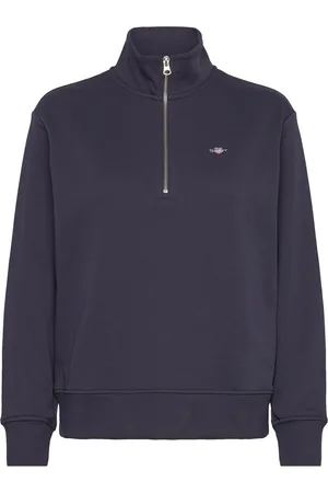 GANT Shield Half-Zip Tops Sweatshirts & Hoodies Hoodies Navy