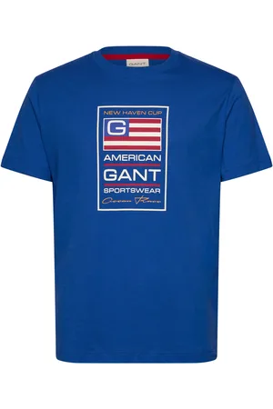 GANT Graphic Ss T-Shirt Tops T-Kortærmet Skjorte Blue