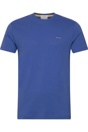 GANT Contrast Logo Ss T-Shirt Tops T-Kortærmet Skjorte Blue