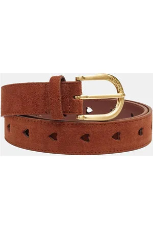 Fabienne Chapot Cut It Out Heart Belt Suede/Leather Bælte Brown