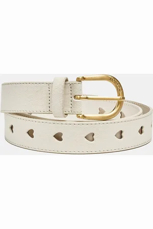 Fabienne Chapot Cut It Out Heart Belt Suede/Leather Bælte Cream