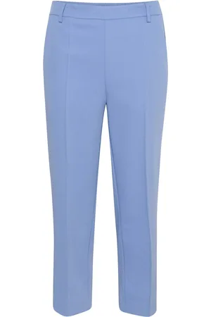 Kaffe Kasakura Hw Cropped Pants Bottoms Trousers Straight Leg Blue