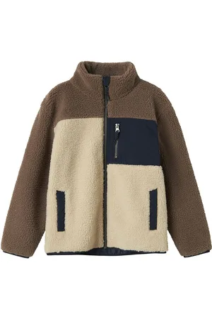 NAME IT Nkmmonico Teddy Jacket Block Outerwear Fleece Outerwear Fleece Jackets Brown