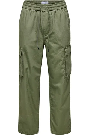 Only & Sons Onssinus Loose Cargo Ripstop 0259 Pant Bottoms Trousers Cargo Pants Khaki Green