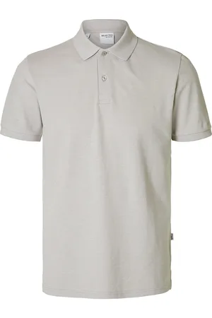 SELECTED Slhslim-Atlas Ss Polo Tops Polos Short-sleeved Grey