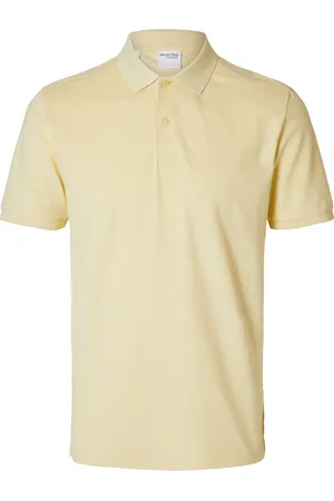 SELECTED Slhslim-Atlas Ss Polo Tops Polos Short-sleeved Yellow
