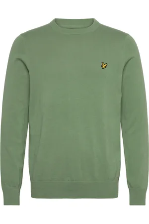 Lyle & Scott Cotton Crew Neck Jumper Tops Knitwear Round Necks Green