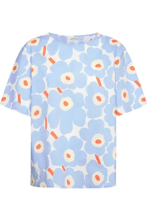 Marimekko Harso Unikko Tops T-shirts & Tops Short-sleeved Blue