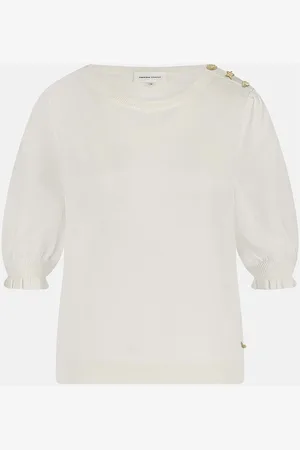 Fabienne Chapot Molly Short Sleeve Pullover Tops Knitwear Jumpers White