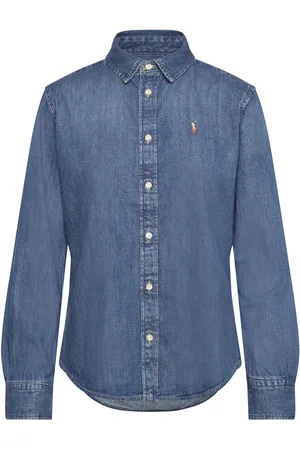 Ralph Lauren Slim Fit Denim Shirt Tops Shirts Denim Shirts Blue