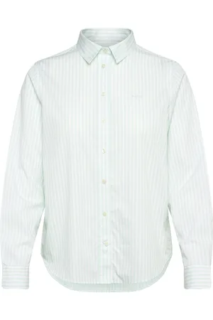 GANT Reg Poplin Striped Shirt Tops Shirts Long-sleeved Green