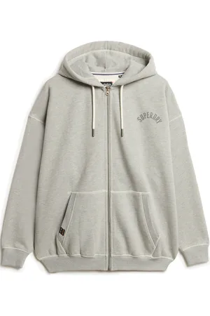 Superdry Athletic Ess Over D Ziphood Tops Sweatshirts & Hoodies Hoodies Grey