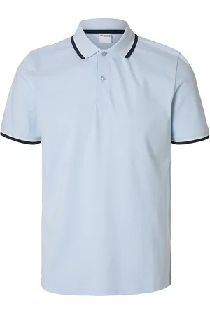 SELECTED Slhslim-Atlas Sport Ss Polo Tops Polos Short-sleeved Blue