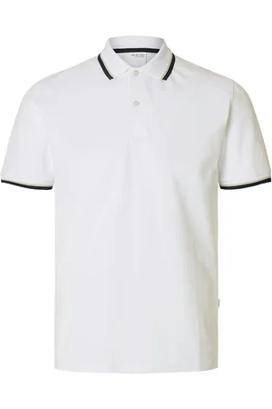 SELECTED Slhslim-Atlas Sport Ss Polo Tops Polos Short-sleeved White