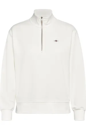 GANT Shield Half-Zip Tops Sweatshirts & Hoodies Hoodies White