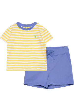 Ralph Lauren Striped Jersey Tee & Mesh Short Set Sets Sets With Short-sleeved T-shirt Blue